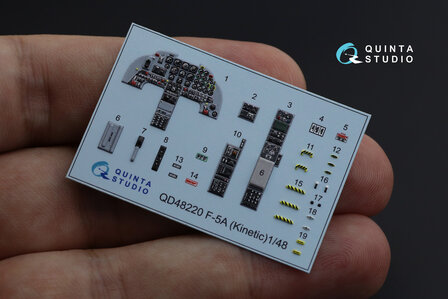 Quinta Studio QD48220 - F-5A 3D-Printed &amp; coloured Interior on decal paper (for Kinetic kit) - 1:48