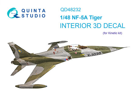 Quinta Studio QD48232 - NF-5A 3D-Printed &amp; coloured Interior on decal paper (for Kinetic kit) - 1:48