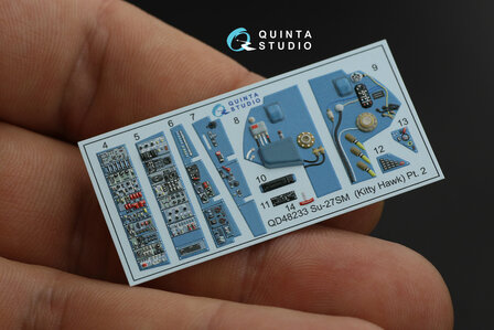 Quinta Studio QD48233 - Su-27SM 3D-Printed &amp; coloured Interior on decal paper (for KittyHawk kit) - 1:48