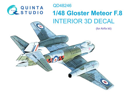 Quinta Studio QD48246 - Meteor F.8 3D-Printed &amp; coloured Interior on decal paper (for Airfix kit) - 1:48