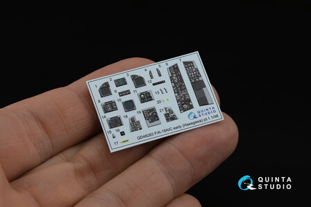 Quinta Studio QD48283 - F/A-18A / C early 3D-Printed &amp; coloured Interior on decal paper (for Hasegawa kit) - 1:48