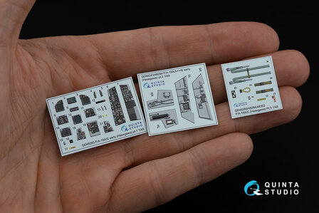 Quinta Studio QD48283 - F/A-18A / C early 3D-Printed &amp; coloured Interior on decal paper (for Hasegawa kit) - 1:48