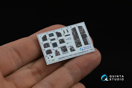 Quinta Studio QDS-48283 - F/A-18A / C early 3D-Printed &amp; coloured Interior on decal paper (for Hasegawa kit) - Small Version - 1:48