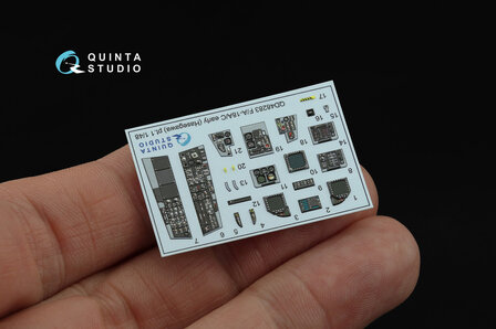 Quinta Studio QDS-48283 - F/A-18A / C early 3D-Printed &amp; coloured Interior on decal paper (for Hasegawa kit) - Small Version - 1:48