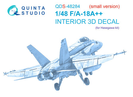 Quinta Studio QDS-48284 - F/A-18A++ 3D-Printed &amp; coloured Interior on decal paper (for Hasegawa kit) - Small Version - 1:48