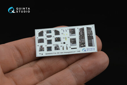 Quinta Studio QD48302 - F/A-18C late 3D-Printed &amp; coloured Interior on decal paper (for Hasegawa kit) - 1:48