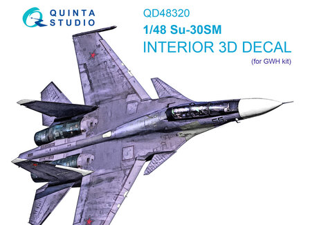 Quinta Studio QD48320 - Su-30SM 3D-Printed &amp; coloured Interior on decal paper (for GWH kit) - 1:48