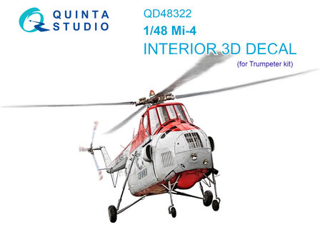 Quinta Studio QD48322 - Mi-4 3D-Printed &amp; coloured Interior on decal paper (for Trumpeter kit) - 1:48