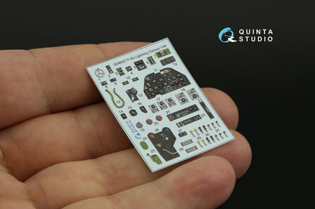 Quinta Studio QD48327 - P-38J 3D-Printed &amp; coloured Interior on decal paper (for Tamiya kit) - 1:48