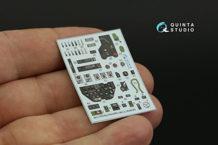 Quinta Studio QD48327 - P-38J 3D-Printed &amp; coloured Interior on decal paper (for Tamiya kit) - 1:48