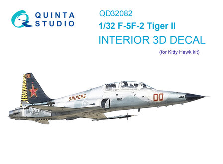 Quinta Studio QD32082 - F-5F-2 3D-Printed &amp; coloured Interior on decal paper (for KittyHawk kit) - 1:32