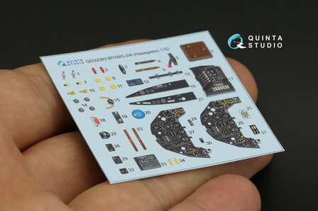 Quinta Studio QD32083 - Bf 109G-2/G-4 3D-Printed &amp; coloured Interior on decal paper (for Hasegawa kit) - 1:32