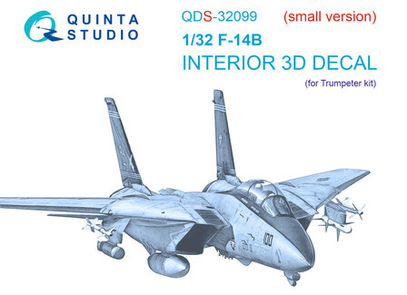 Quinta Studio QDS-32099 - F-14B 3D-Printed &amp; coloured Interior on decal paper (for Trumpeter kit) - Small Version - 1:32