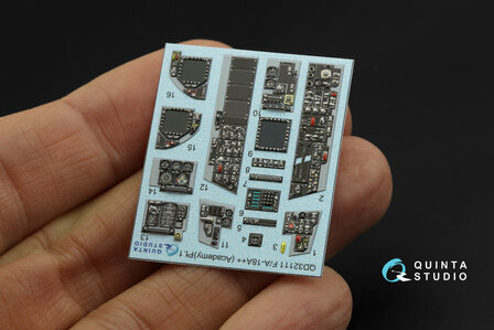 Quinta Studio QDS-32111 - F/A-18A++ 3D-Printed &amp; coloured Interior on decal paper (for Academy kit) - Small Version - 1:32