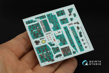 Quinta Studio QDS-32121 - MiG-21UM 3D-Printed &amp; coloured Interior on decal paper (for Trumpeter kit) - Small Version - 1:32