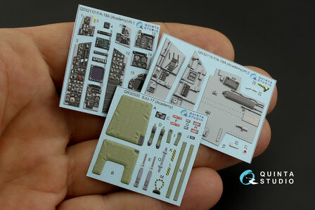 Quinta Studio QD32110 - F/A-18A 3D-Printed &amp; coloured Interior on decal paper (for Academy kit) - 1:32