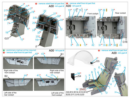 Quinta Studio QD32131 - F/A-18D Early 3D-Printed &amp; coloured Interior on decal paper (for Academy kit) - 1:32