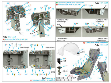 Quinta Studio QD32156 - F/A-18D late 3D-Printed &amp; coloured Interior on decal paper (for Academy kit) - 1:32