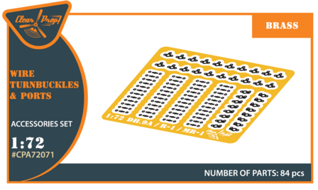Clear Prop Models CPA72071 - Wire Turnbuckles and ports PE set CP kits DH.9a/R-1/MR-1 - 1:72