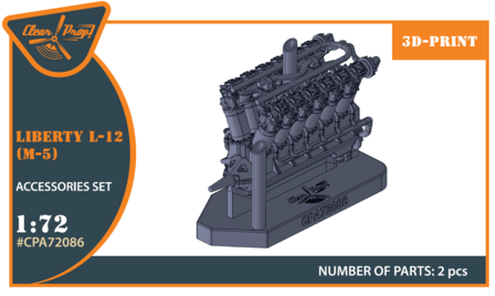 Clear Prop Models CPA72086 - Liberty L-12 engine set 3D print - 1:72