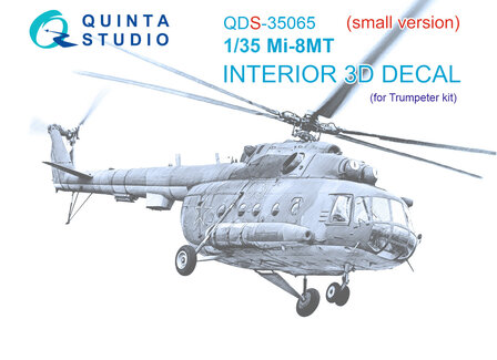 Quinta Studio QDS-35065 - Mi-8MT 3D-Printed &amp; coloured Interior on decal paper (for Trumpeter kit) - Small Version - 1:35