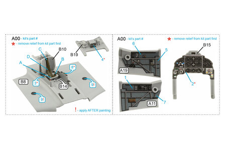 Quinta Studio QD72056 - Yak-9D 3D-Printed &amp; coloured Interior on decal paper (for Zvezda kit) - 1:72