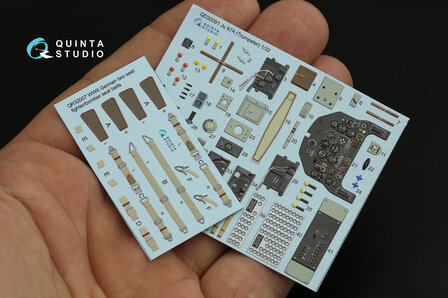 Quinta Studio QD32091 - Ju 87A 3D-Printed &amp; coloured Interior on decal paper (for Trumpeter kit) - 1:32