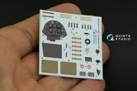 Quinta Studio QD32094 - Fi 156C 3D-Printed &amp; coloured Interior on decal paper (for Hasegawa kit) - 1:32