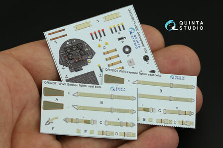 Quinta Studio QD32094 - Fi 156C 3D-Printed &amp; coloured Interior on decal paper (for Hasegawa kit) - 1:32