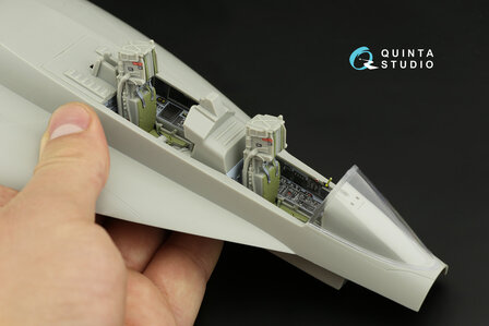 Quinta Studio QD32100 - F/A-18F late / EA-18G 3D-Printed &amp; coloured Interior on decal paper (for Trumpeter kit) - 1:32