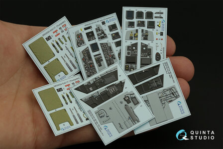 Quinta Studio QD32123 - F/A-18F early 3D-Printed &amp; coloured Interior on decal paper (for Trumpeter kit) - 1:32