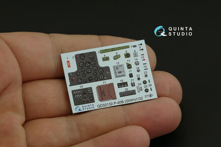 Quinta Studio QD32132 - P-40B 3D-Printed &amp; coloured Interior on decal paper (for GWH kit) - 1:32