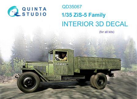 Quinta Studio QD35067 - ZiS-5 3D-Printed &amp; coloured Interior on decal paper (All kits) - 1:35