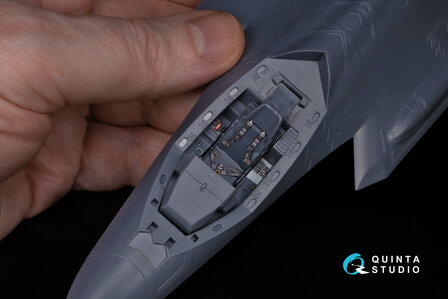 Quinta Studio QD48060 - F-35A 3D-Printed &amp; coloured Interior on decal paper (for Meng kit) - 1:48