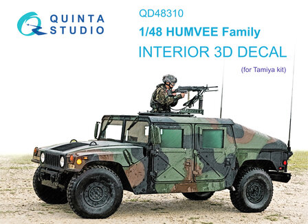 Quinta Studio QD48310 - HUMVEE family 3D-Printed &amp; coloured Interior on decal paper (for Tamiya kit)