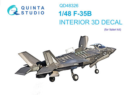 Quinta Studio QD48326 - F-35B 3D-Printed &amp; coloured Interior on decal paper (for Italeri kit) - 1:48