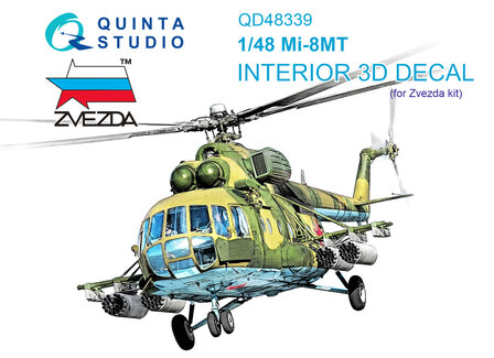 Quinta Studio QD48339 - Mi-8MT 3D-Printed &amp; coloured Interior on decal paper (for Zvezda kit) - 1:48