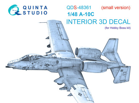 Quinta Studio QDS-48361 - A-10C 3D-Printed &amp; coloured Interior on decal paper (for Hobby Boss kit) - Small Version  - 1:48