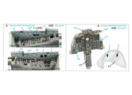 Quinta Studio QDS-48361 - A-10C 3D-Printed &amp; coloured Interior on decal paper (for Hobby Boss kit) - Small Version  - 1:48