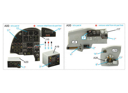 Quinta Studio QDS-48355 - DH Mosquito B Mk.IV/PR Mk.IV 3D-Printed &amp; coloured Interior on decal paper (for Tamiya kit) - Small Version  - 1:48