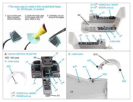 Quinta Studio QDS-48309 - AV-8B Late 3D-Printed &amp; coloured Interior on decal paper (for Hasegawa kit) - Small Version  - 1:48