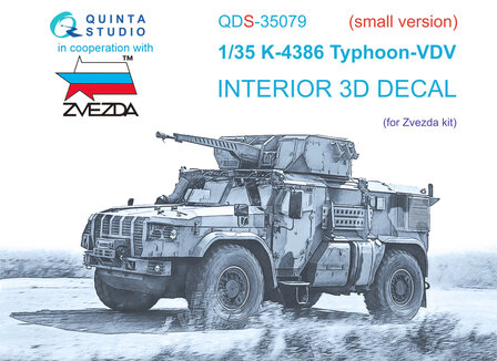 Quinta Studio QDS-35079 - K-4386 Typhoon VDV 3D-Printed &amp; coloured Interior on decal paper (for Zvezda kit) - Small Version  - 1:35