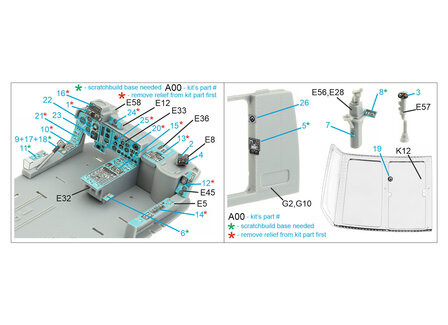 Quinta Studio QDS-35077 - Ka-29 3D-Printed &amp; coloured Interior on decal paper (for Trumpeter kit) - Small Version  - 1:35