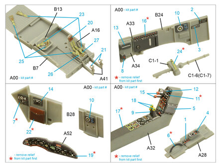 Quinta Studio QD72052 - Fw 189A 3D-Printed &amp; coloured Interior on decal paper (For ICM kit)  - 1:72