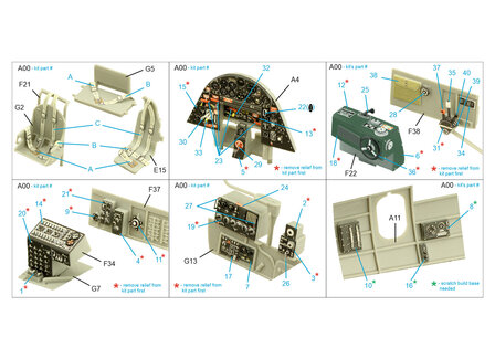 Quinta Studio QD48351 - TBF-1C 3D-Printed &amp; coloured Interior on decal paper (for Hobby Boss kit)  - 1:48