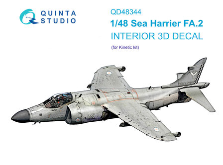 Quinta Studio QD48344 - Sea Harrier FA.2 3D-Printed &amp; coloured Interior on decal paper (for Kinetic kit)  - 1:48