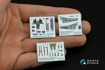 Quinta Studio QD48344 - Sea Harrier FA.2 3D-Printed &amp; coloured Interior on decal paper (for Kinetic kit)  - 1:48