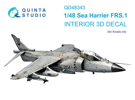 Quinta Studio QD48343 - Sea Harrier FRS.1 3D-Printed &amp; coloured Interior on decal paper (for Kinetic kit)  - 1:48