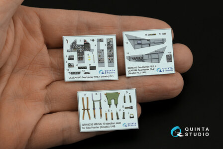 Quinta Studio QD48343 - Sea Harrier FRS.1 3D-Printed &amp; coloured Interior on decal paper (for Kinetic kit)  - 1:48