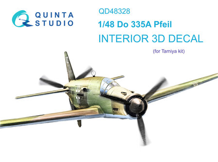 Quinta Studio QD48328 - Do 335A Pfeil 3D-Printed &amp; coloured Interior on decal paper (for Tamiya kit)  - 1:48